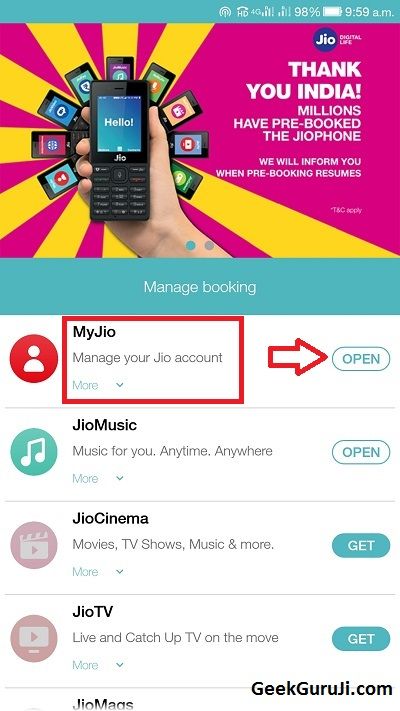 Jio Care Service in MyJio App-geekguruji1