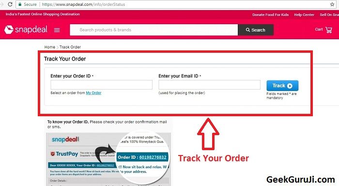 Snapdeal Courier tracking