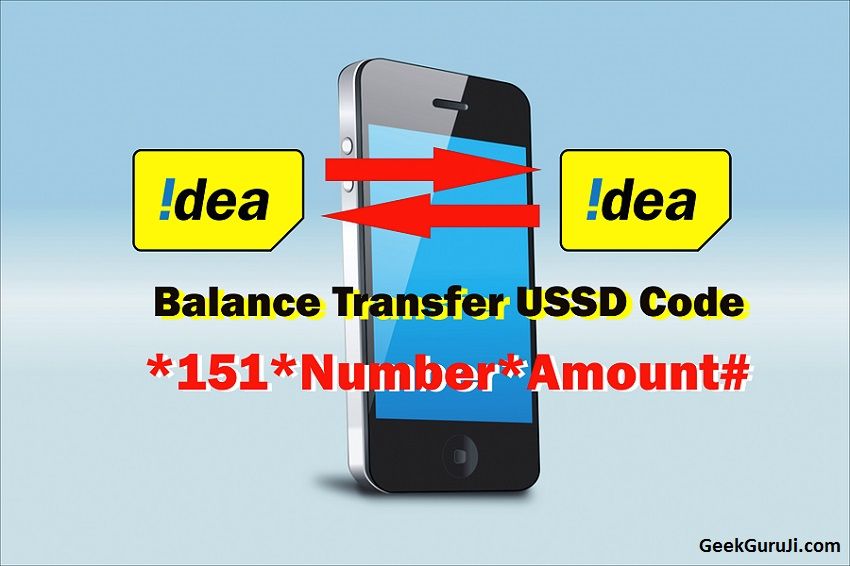 Idea balance transfer USSD code