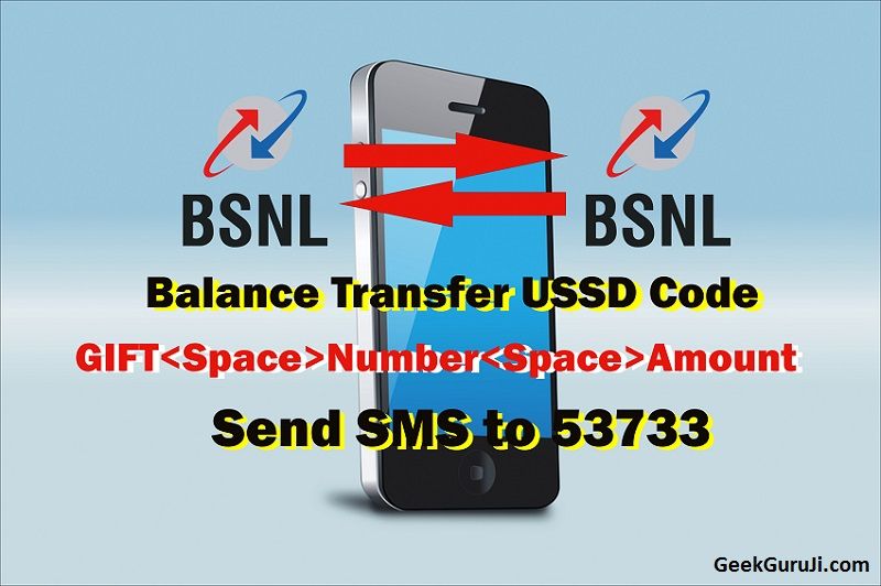 bsnl balance transfer ussd code