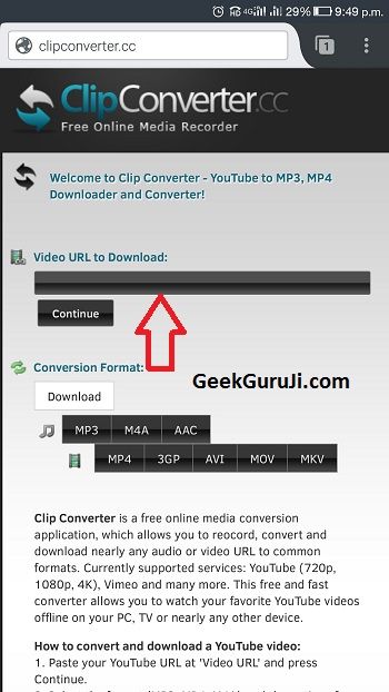 download youtube video android clip converter website