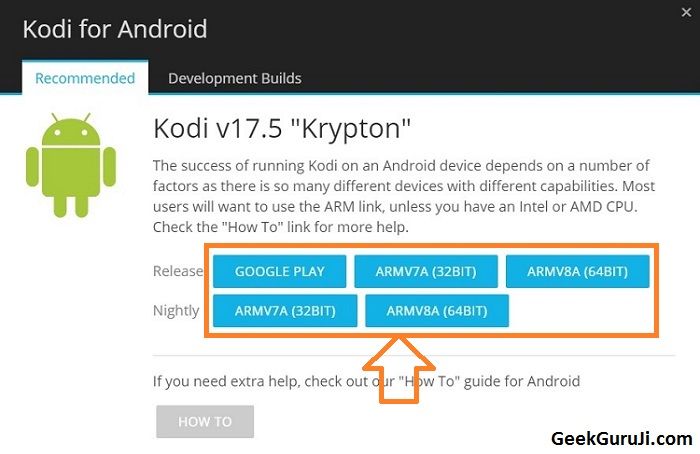 download update for Kodi Android TV box