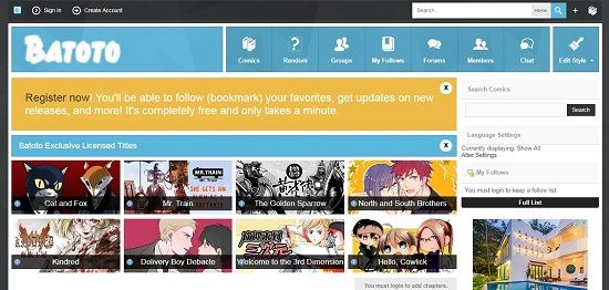 most popular manga sites japanese comics