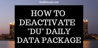 Deactivate Du Daily Data Package