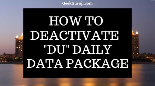 Deactivate Du Daily Data Package