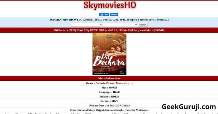 Download a Movie from Skymovieshd.life