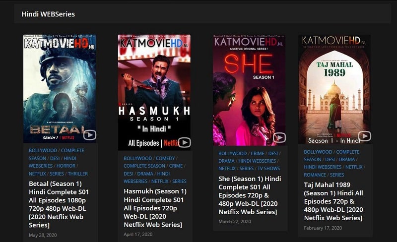 katmovie.com HD Movies Downloading Website category