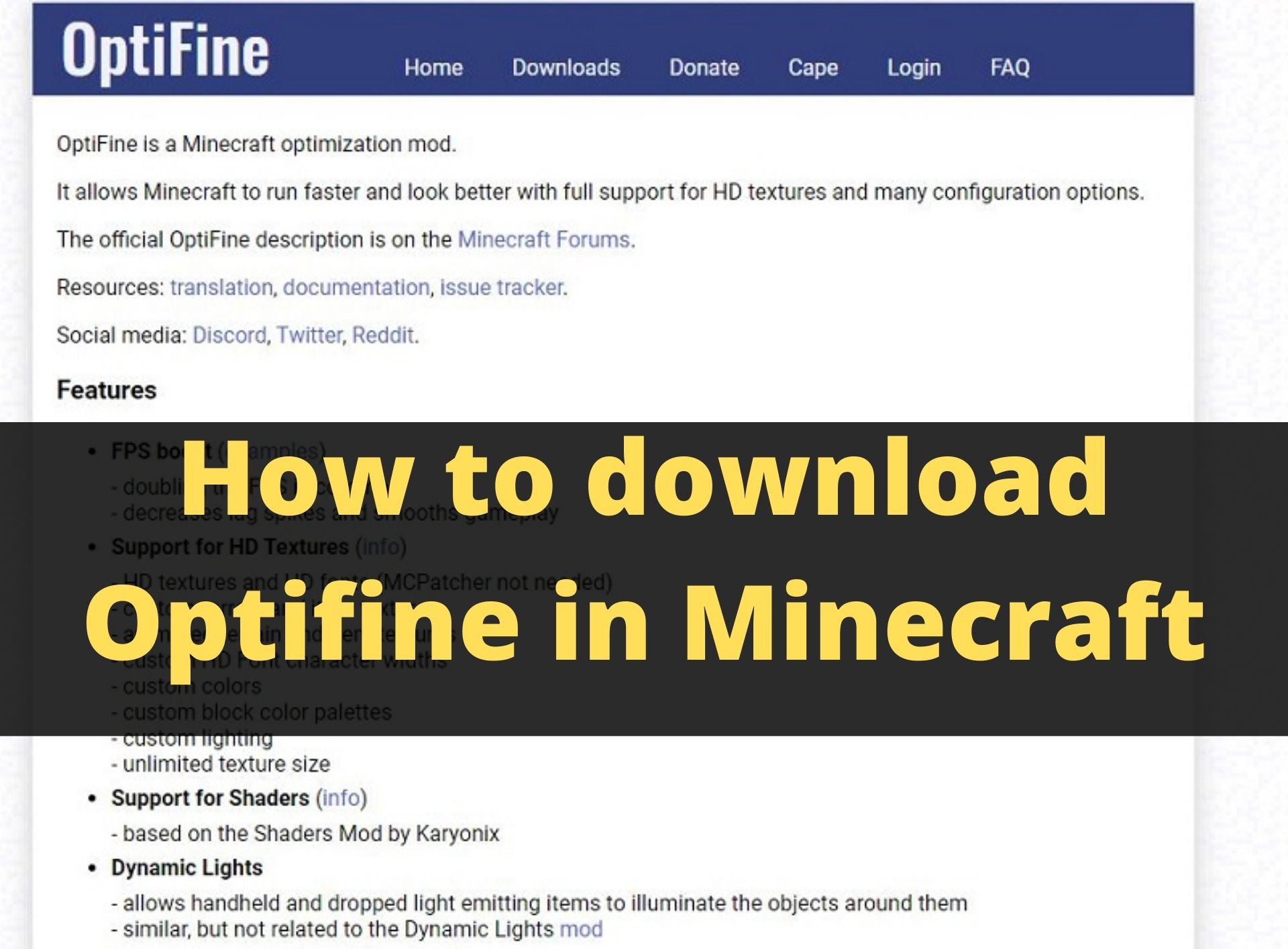 How to download Optifine in Minecraft