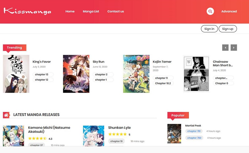 Kissmanga.com - Read Manga Online For Free categories
