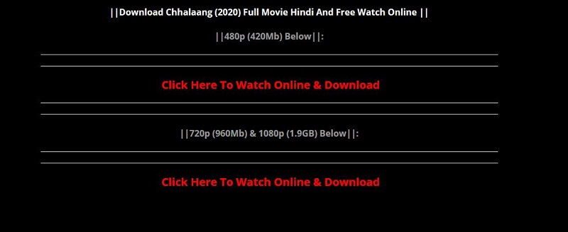 Moviesbaba.com HD Movie Download Website sizes