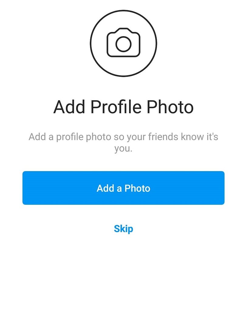 Open account in Instagram