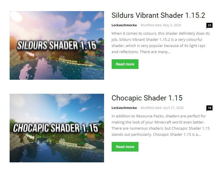 Versions of shaders