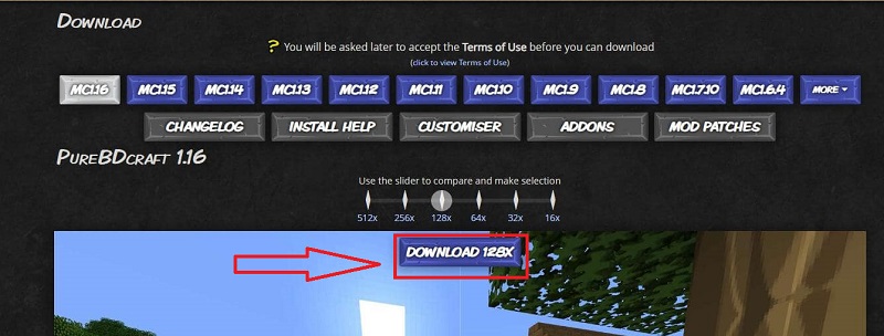 How To Download & Install Sphax PureBDCraft in Minecraft download button